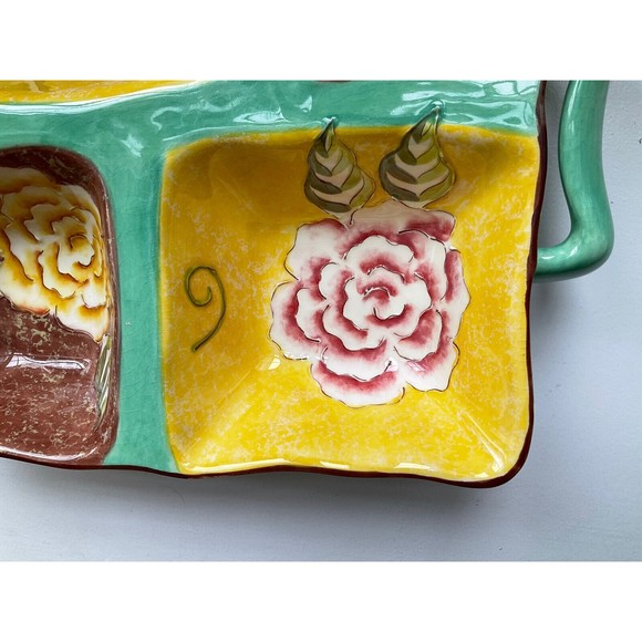 Rommel Nueva for Saparna Divided Side Serving Dish/Vegetable Platter Vintage. - Picture 4 of 9